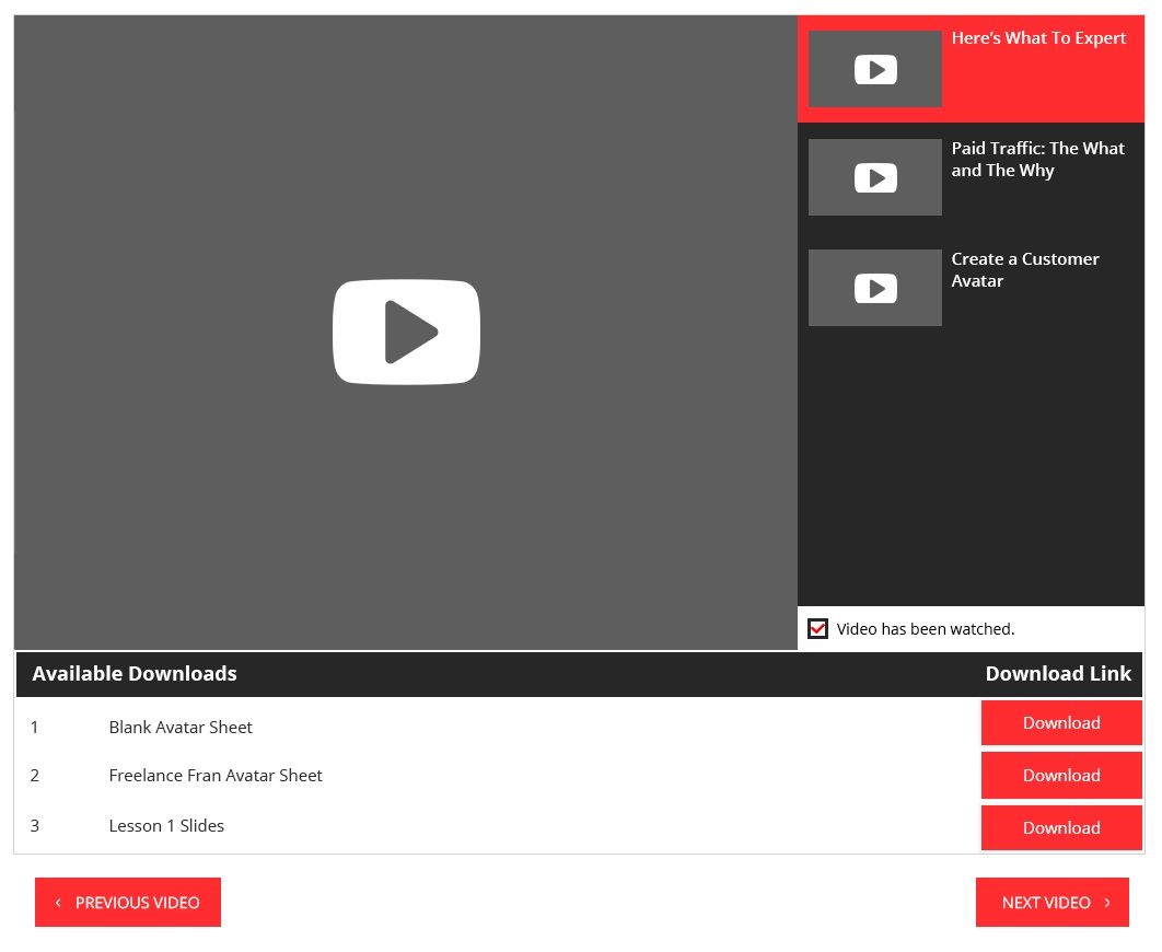 Flat-UI-Video-Course-Detail-View