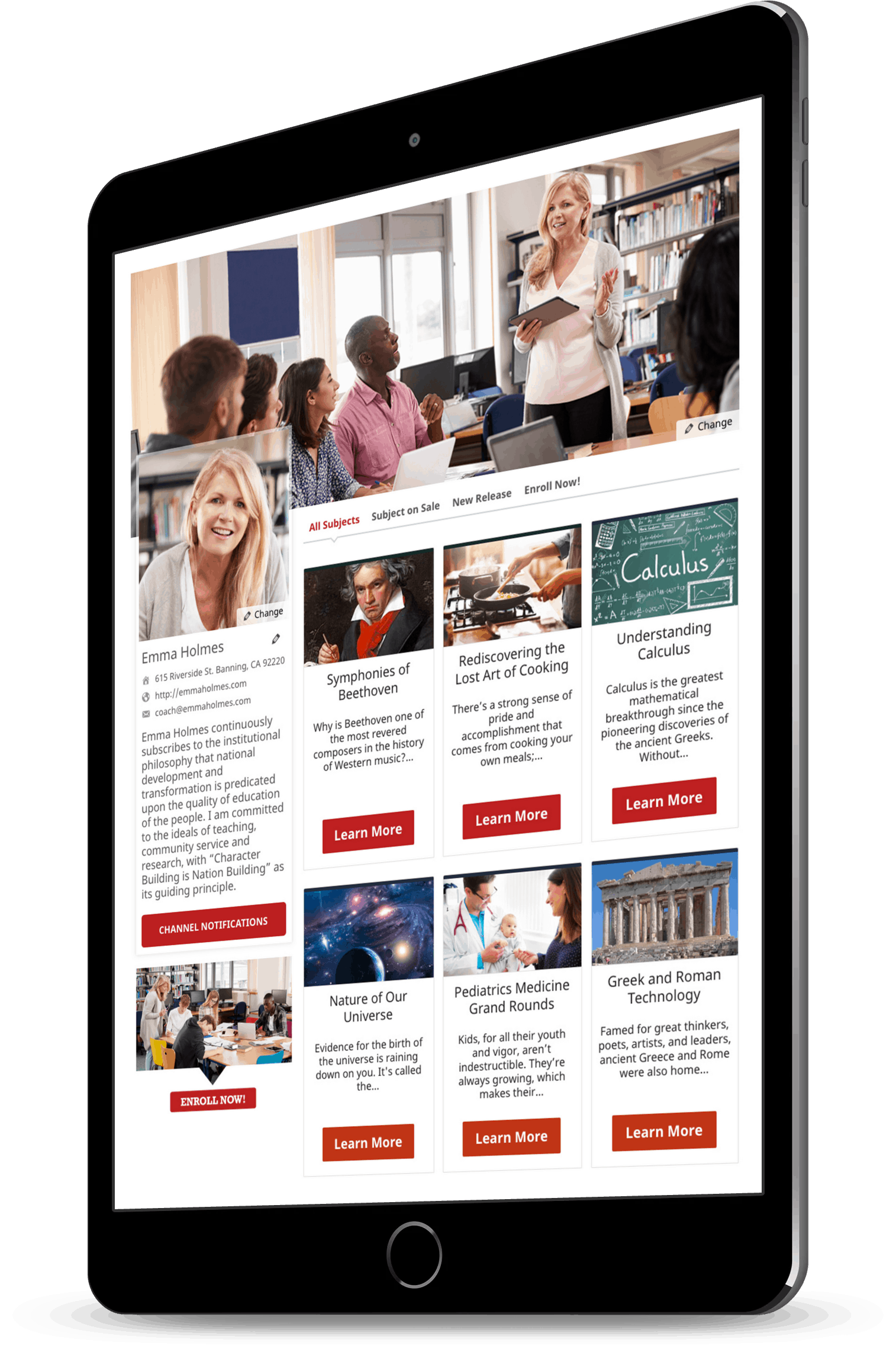 Emma Holmes Desktop , eLearnCommerce: The eLearning Platform for WordPress, eLearnCommerce, eLearnCommerce